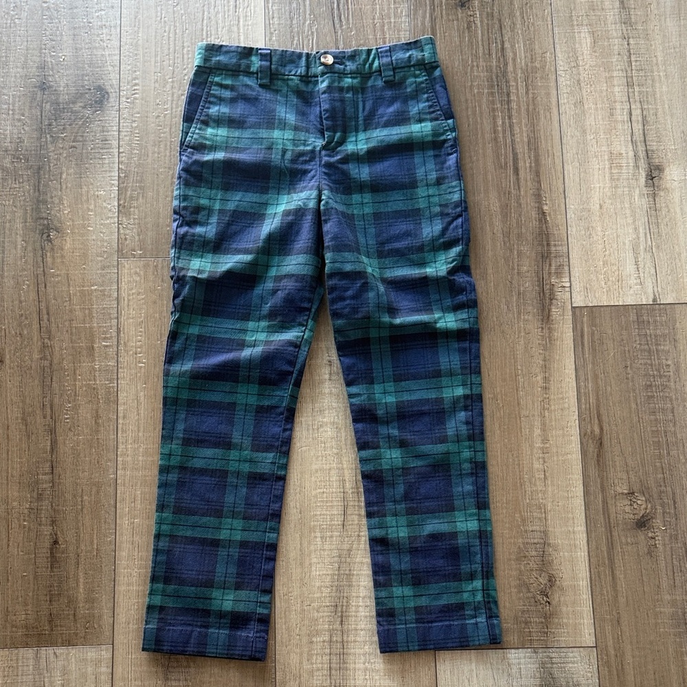 Vineyard Vines Navy and Green Plaid Tartan Chinos